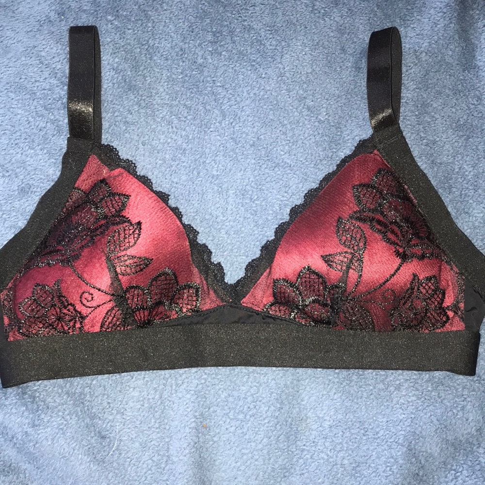 Red floral bralette